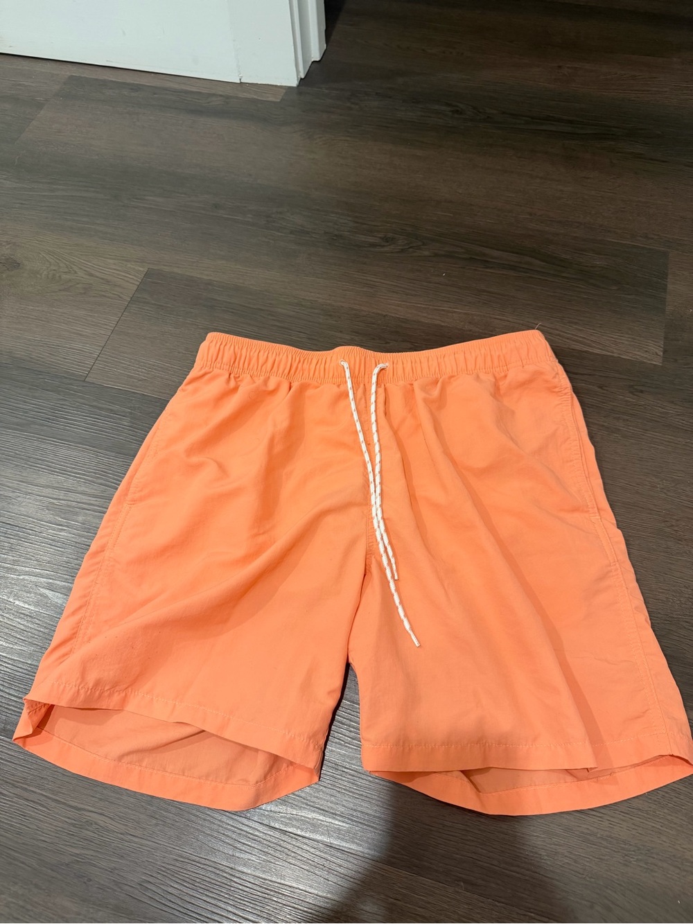 Men's Orangish Pink Swim Shorts - Classic Drawstring Trunks